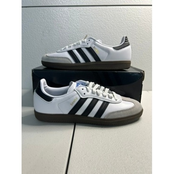 Adidas Samba White Black Gum Sole 8m #573 - Picture 1 of 6